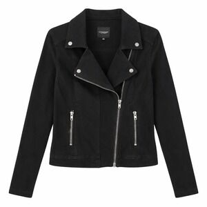 Women's Black Moto-Style Jean Jacket by LIVERPOOL